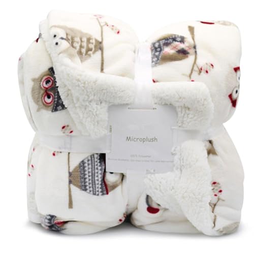 Owl Sherpa Fleece Blanket Twin Size 60''x80''- Ultra Soft Cozy Flannel Blanket for Bed/Couch/Sofa/Office/Camping, Great Gift for Women's Day,Mother's Day,Father's Day,Thanksgiving,Christmas - color: A-owl, size: 60''x80''