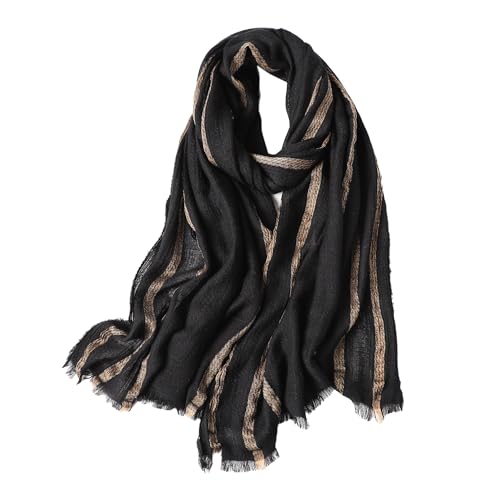 WINCESS.YU Women Gradient Scarf Long Shawls and Wraps Fashion Plain Pashmina Formal Scarf - color: Lx92-black
