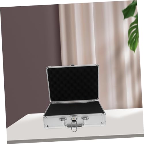 TEHAUX Aluminum Alloy Toolbox Sponge Insert Portable Hard Storage Case for Tools and Equipment Outdoor Carrying for Home and Travel Use