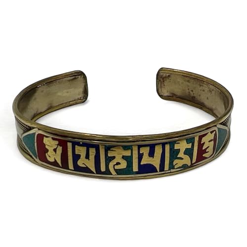 Om Mane Pame Mantra Bracelet | Cuff Bracelet Bangle | Spiritual Jewellery Mantra | Handmade in Nepal - Ideal for Gift