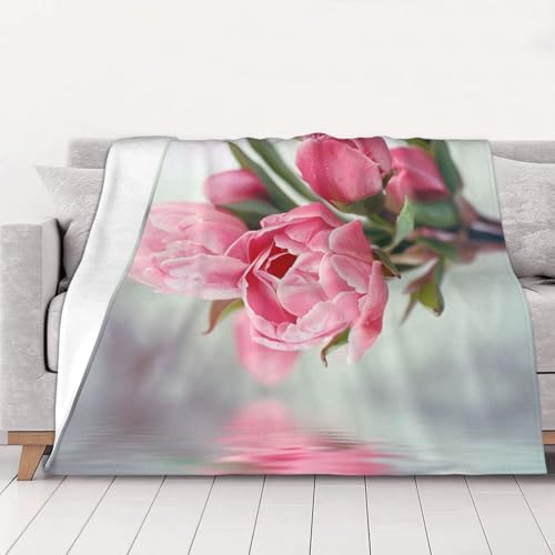 Flannel Throw Blanket 50x40 Inch, Outdoor Pretty Floral Prints Anti-Pilling Warm Fuzzy Blankets for Bed Sofa Couch Travel - color: Outdoor Pretty Floral, size: 50x40 Inch