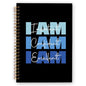 I Am Affirmation Spiral Notebook, Blue and Black Motivational Journaling Notebooks, Affirmation Spiral Journal for Kids Men Women, Positive Office School Supplies Gifts, 5.5x8.3 In - color: am affirmation