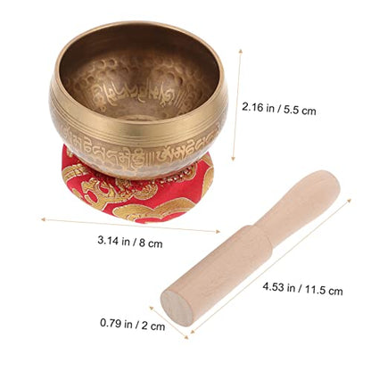 1set Sound Singing Bowl for Meditation and Mindfulness Includes Wooden Rod and Washer for Sound Therapy and Relaxation