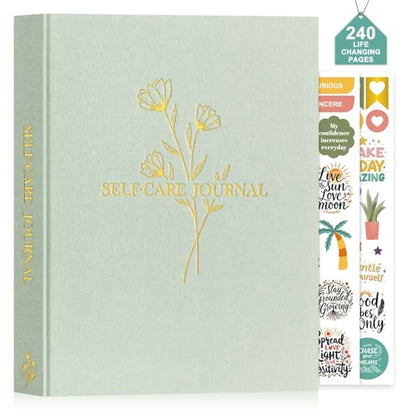 Lanpn Self Care Journal for Women, Self Love Guided Journals with Prompts, Daily Reflection Wellness & Gratitude Planner, 5 Minute Mental Health Notebook, Mindfulness Mood Log, 240 Pages, Sage Green - color: Sage Green