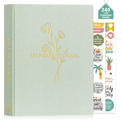 Lanpn Self Care Journal for Women, Self Love Guided Journals with Prompts, Daily Reflection Wellness & Gratitude Planner, 5 Minute Mental Health Notebook, Mindfulness Mood Log, 240 Pages, Sage Green - color: Sage Green