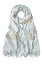 Urban CoCo Women's Embroidered Tassel Long Shawl Oversize Scarf Wraps for Women - color: #2-light Gray