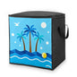 Blue Tropical Storage Bag Portable Closet Organizer Storage Bags Quilt Storage Bags with Zippered Breathable Storage Bag with Carry Handles for Blanket Pillow Bedding