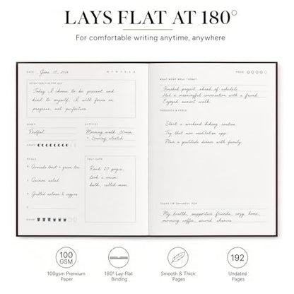 &And Per Se Wellness Journal, Self Care & Daily Journal for Women, Mental Health Planner with Habit Tracker, Diet & Goals, Undated, Gift-Ready (Burgundy Bloom) - color: L-Burgundy Bloom