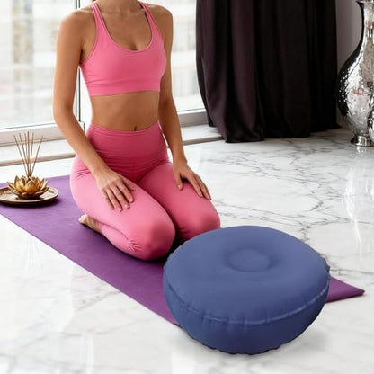 pistro Inflatable Meditation Cushion - Portable & Lightweight Yoga Pillow for Indoor Outdoor Travel Office- Black
