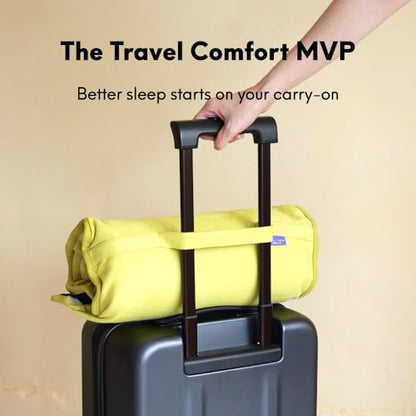 Cushion Lab Travel Deep Sleep Pillow – Compact Memory Foam Neck Pillow for Sleeping, Portable Pillow for Hotels, Camping, Side & Back Sleepers, On-The-Go – Spark