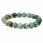 Elm City Direct 8mm Natural Stone Beaded Bracelet – Unisex Crystal Stretch Bracelets for Men & Women, Chakra & Healing Jewelry, Gift-Ready Beaded Bracelets - color: African Turquoise