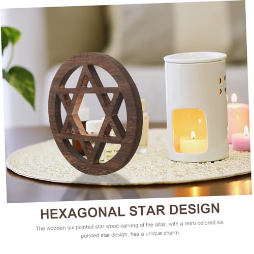 PRETYZOOM Unique Wall Hanging Wood Carving Altar Decor Spiritual Decor Flower of Life Art