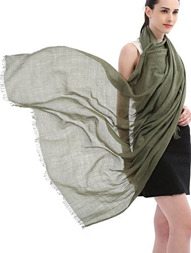 Premium Women Extreme Soft Scarf Wrap Shawl For Any Season, Super Size, Rich Color Choice - color: Olive