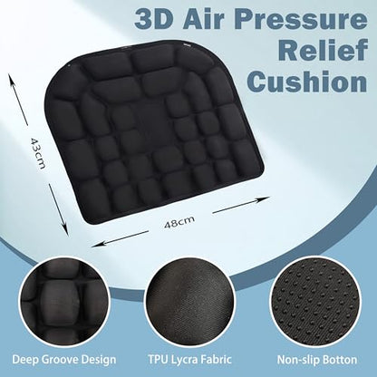 Comfortable 3D Air Cell Seat Cushion, Air Inflatable Pressure Relief Seat Bolster for Wheelchair, Car, Office, Home Living, Sondur Travel Cushion with Adjustable Firmness (Hollow Cushion) - size: Hollow cushion