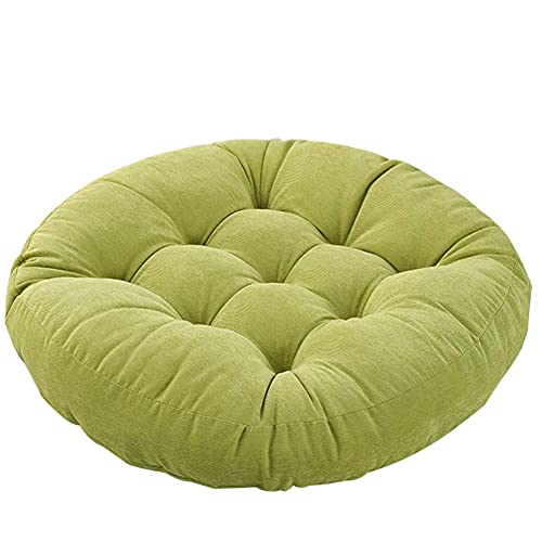 Tiita Outdoor Cushions Square Floor Pillow Thicken Tufted Seat Pad Large Floor Cushion for Yoga Meditation Living Room - color: Round|green, size: 1 Count (Pack of 1)