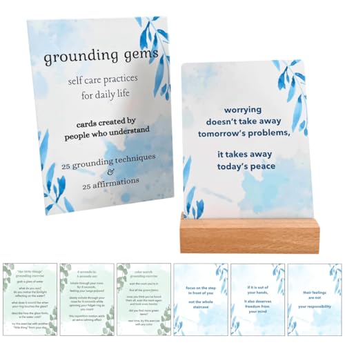 Grounding Gems Card Deck – Mindfulness and Affirmation Cards for Stress Relief, Calm & Focus