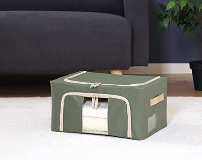 Fuji Boeki 63512 Storage Box, Width 15.4 x Depth 11.4 x Height 7.9 inches (39 x 29 x 20 cm), Green, 5.6 gal (22 L), with Small Window, Stackable - color: Green, size: 22L