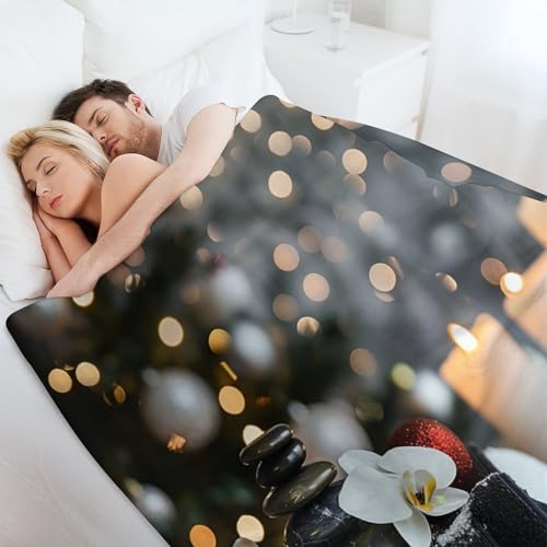 Zens Stones Snowflakes Throw Blanket, Soft Lightweight Cozy Warm Relaxing Spiritual Candle Flannel Blankets for Couch Bed Travel, 30"x40" - color: Zens Stones Snowflakes, size: 30"x40"