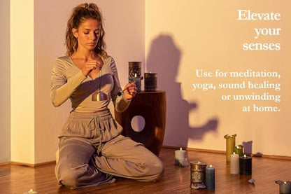 Bronze Singing Bowl with Felt Ring and Cover, Cosmos Series — MADE IN INDIA — For Meditation, Yoga and Sound Healing Therapy, 2-YEAR WARRANTY - size: 3.5", style: Single