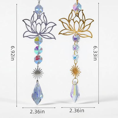 Crystal Wind Chime with Sparkling Beads Outdoor Indoor Hanging Decor for Home Garden Patio Balcony