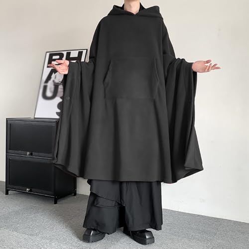 Unisex Warm Meditation Cloak Comfortable Thickened Autumn Winter Hooded Monk Clothing ﻿(Wine red,M) - color: Black, size: X-Large