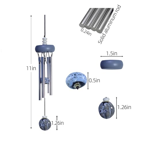Small Wind Chimes for Outside,Mini Wind Chimes for Indoor,with Wind Catcher, Suitable as A Gift,Christmas Windchimes Indoors Gifts for Unisex (Gray)