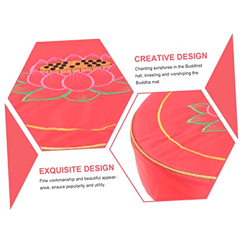 Meditation Cushion Mat Comfortable Floor Seat for Indoor Use Detachable Easy to Clean Red for Buddhist Meditation and Relaxation Activities