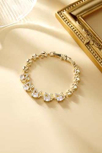 Bracelet for Women 14K Gold Plated Dainty Chain Simple Jewelry - style: Gold-Plated Crystal