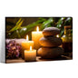 KPLUNDO Zen Canvas Wall Art - Bathroom Wall Decor Candle with Spa Stones Picture Meditation Relax Artwork for Yoga Spiritual Room Decor Frame(Art-4,12.00x18.00 inch)