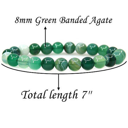 Angelstones Handmade Natural Healing Gemstone 8mm Round Beads Stretch Crystal Bracelet 7 Inch Unisex