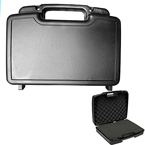 Small Hard Case with Foam, 10" Lightweight Pluck Foam Padded Protection Carrying/Storage Case - Customizable Interior for GoPro, Camera, iPhone, Tablet, Black - Outer Size:10.5” x 8.5” x 3” - style: Inner 10" X 6.2" X 2.8"