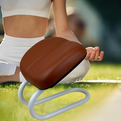 Adjustable Meditation Stool Chair Ergonomic Portable Kneeling Bench Seat for Yoga Prayer Home Use Gift for Women Adults- Brown