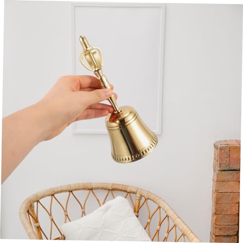 Portable Buddhism Hand Bell Traditional Copper Prayer Bell for Home Decor and Meditation Four-Sided Design for and Feng Shui and Blessings