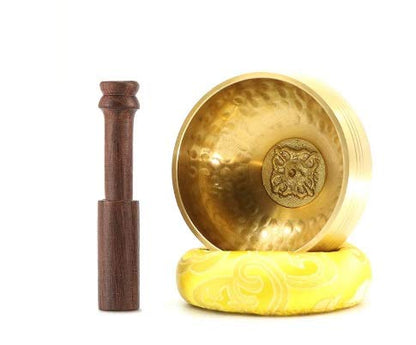 8cm Hand Hammer Tibetan Singing Bowl Meditation Yoga Gift Wooden Mat Home Decoration Crafts