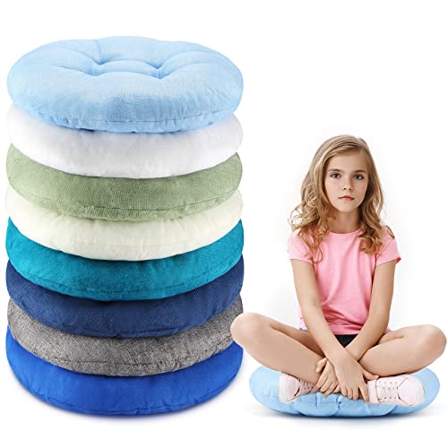 Fumete 8 Pcs 16 Inch Round Floor Cushions for Kids and Toddlers, Flexible Seating Classroom Furniture Floor Pillow for Home, Daycare, Preschool, Yoga and Meditation (Ocean Whisper) - color: Ocean Whisper