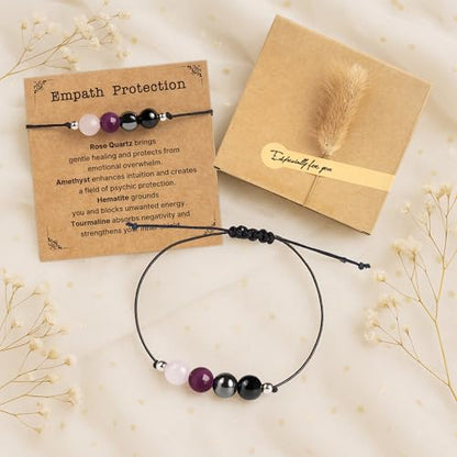 Negative Energy Protection Bracelet, Anxiety Bracelet For Women, Men, Protection Jewelry Gift For Her, Him, Pulsera De Proteccion Para Mujer, Calming Anxiety Relief Items (Empath Protection)