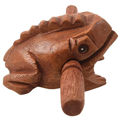 2X Carved Croaking Wood Percussion Musical Sound Wood Frog Tone Block Toy