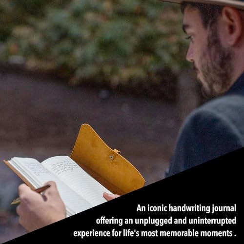 WANDERINGS Vintage Leather Journal - 4" x 6" - Small Antique Hand-Crafted Rustic Leather with Bound Lined Paper - Writing Notebook Perfect for Travelers, Writing Shadows Journal a Grimoire Sketching
