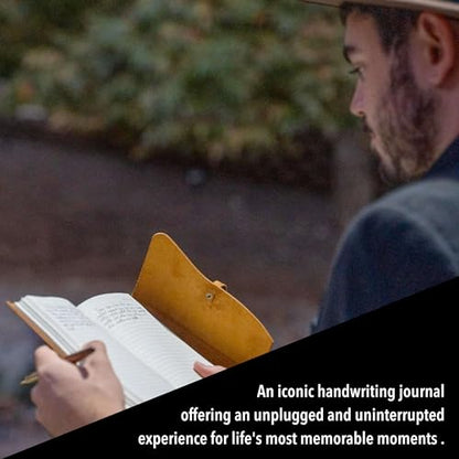 WANDERINGS Vintage Leather Journal - 4" x 6" - Small Antique Hand-Crafted Rustic Leather with Bound Lined Paper - Writing Notebook Perfect for Travelers, Writing Shadows Journal a Grimoire Sketching