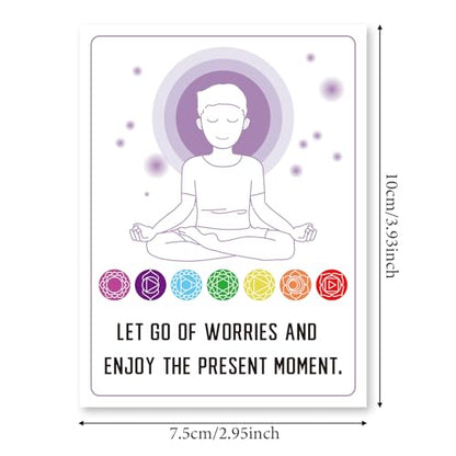 BOXOB 32pcs Mindfulness Meditation Cards, Positive Affirmation & Self-Care Deck for Stress Relief Anxiety Relaxation Mental Wellness Support Inspirational Cards for Adults Women Men Kids Teens