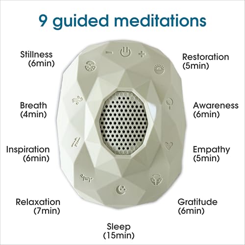 Zenimal Teen and Adult Meditation Audio Player - Patented Screen-Free Mindfulness Device with 9 Audio Meditations and 60 Minutes of Soothing Sounds and Music, Jade Sandstone