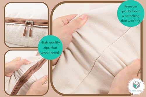 Chaos Cleared Canvas Storage Bags Designer Organizer for Clothing 2 Pack – Clothes Organizers for sweaters, clothing, garment, bedding, quilt, linens, large bag with zip & window, mothproof - size: Clothing Bag 2 Pack