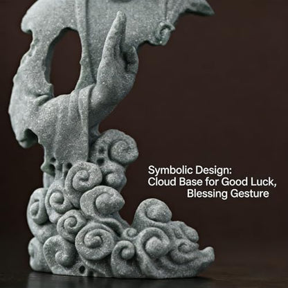 Meditation Buddha Statue, Sandstone Zen Sculpture for Aquarium Fish Tank, Garden, Home & Office Decor (Indoor/Outdoor) ﻿