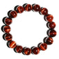 Single-pack of pure gemstone bracelets… - color: 12MM-Red-Tigers-9inch
