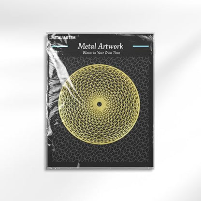 4 Inch Crystal Grid Board Sacred Geometric Silver Metal Plate Crystal Grid Meditation Chakra Wooden Wall Art Yoga Decor Spiritual Gifts (Gold, 10cm Diameter) - color: Gold