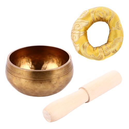 UPKOCH Handmade Tibetan Singing Bowl Set for Meditation Yoga Sound Healing – Includes Cushion and Mallet for Mindfulness and Spiritual Practice