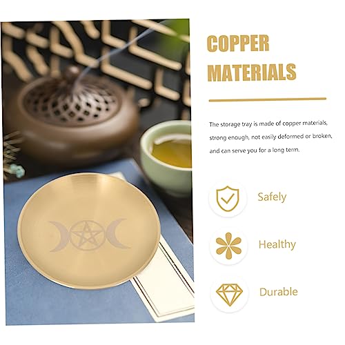 ORFOFE 2pcs Pentacle Altar Plate Elegant Tealight Holder Tray for Rituals Ceremonies Smooth Edges Multi-purpose Decorative Storage for Home Decor