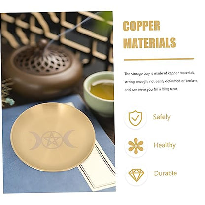 ORFOFE 2pcs Pentacle Altar Plate Elegant Tealight Holder Tray for Rituals Ceremonies Smooth Edges Multi-purpose Decorative Storage for Home Decor