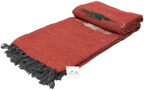 Open Road Goods Mexican Thunderbird Yoga Blanket, Handwoven Throw for Yoga, Meditation, and Home Décor – Versatile Blanket for Beach, Picnic, Camping, or Outdoor Use