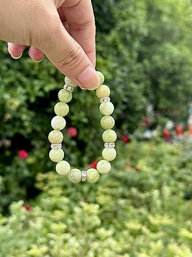 Healing Bracelet For Women Anxiety Crystal Bracelet Chakra Beaded Bracelets Rose Quartz Crystals And Healing Stones Yoga Bead Bracelet Calming Stretch Bracelet Stress Relief Gifts For Women - color: Green-China Jade